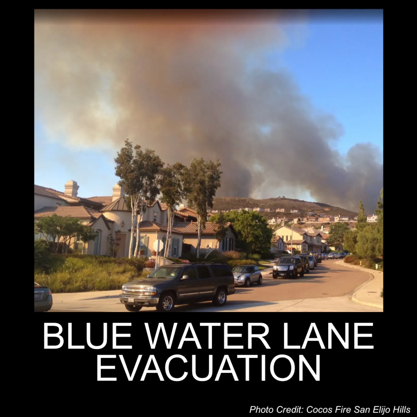 Cocos Fire evacuation on Blue Water Lane