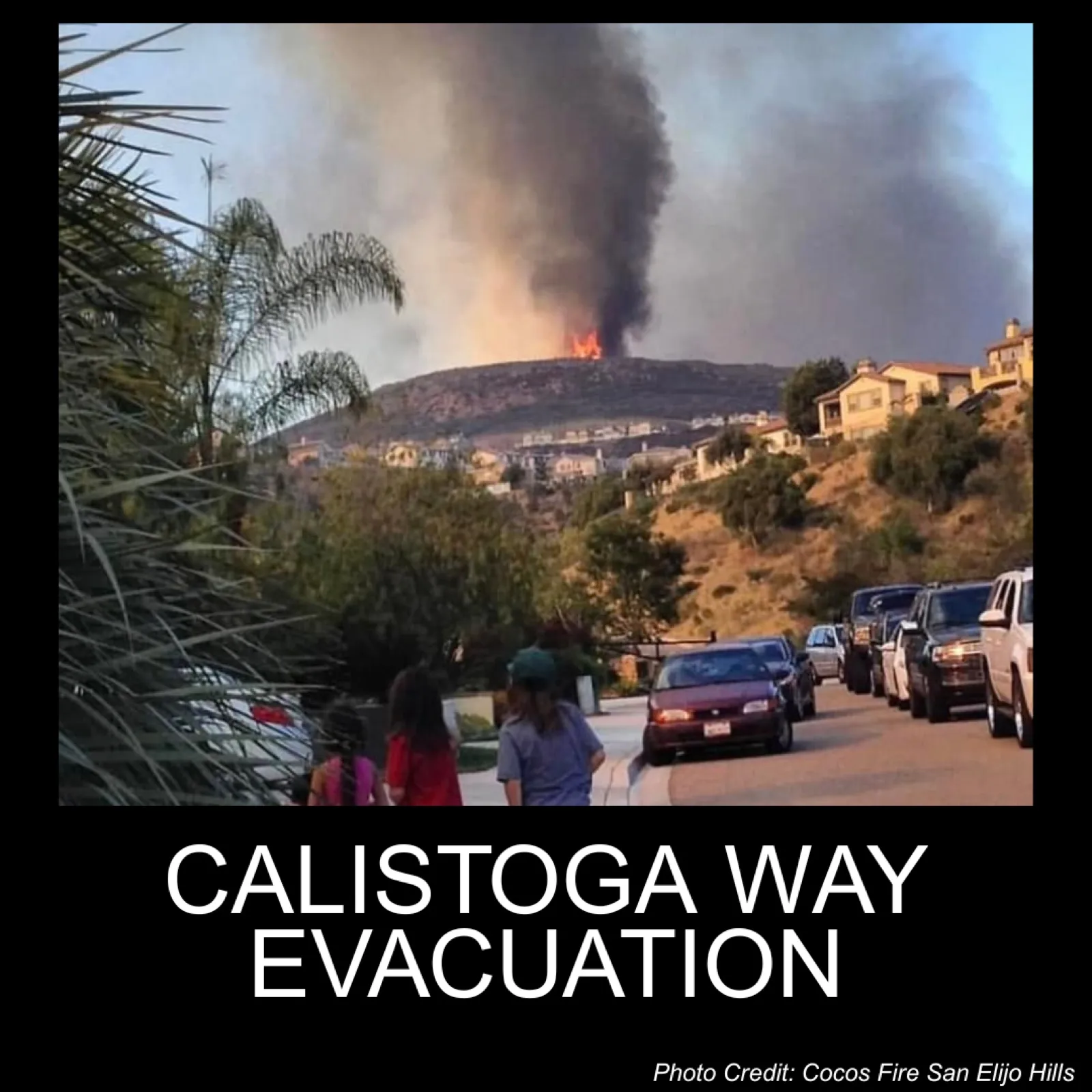 Cocos Fire evacuation on Calistoga Way