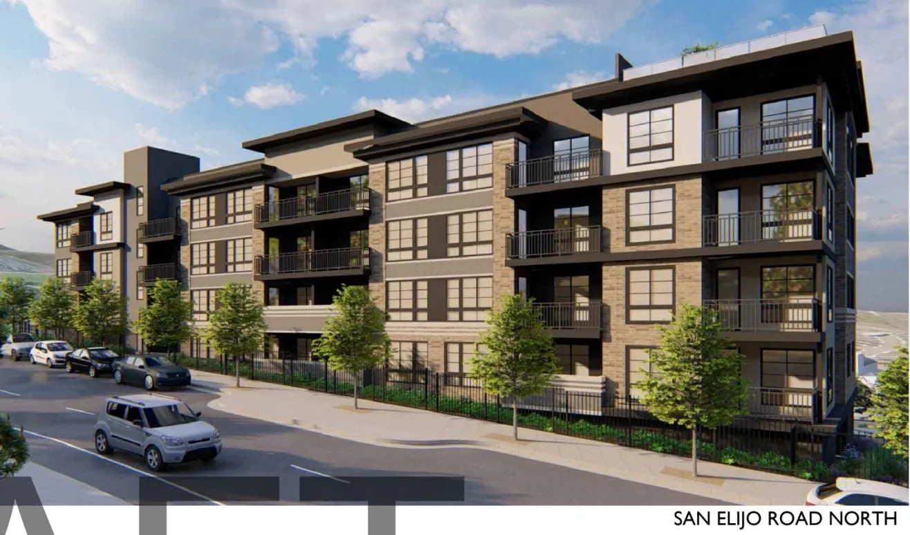 Rendering of the proposed building along San Elijo Road North